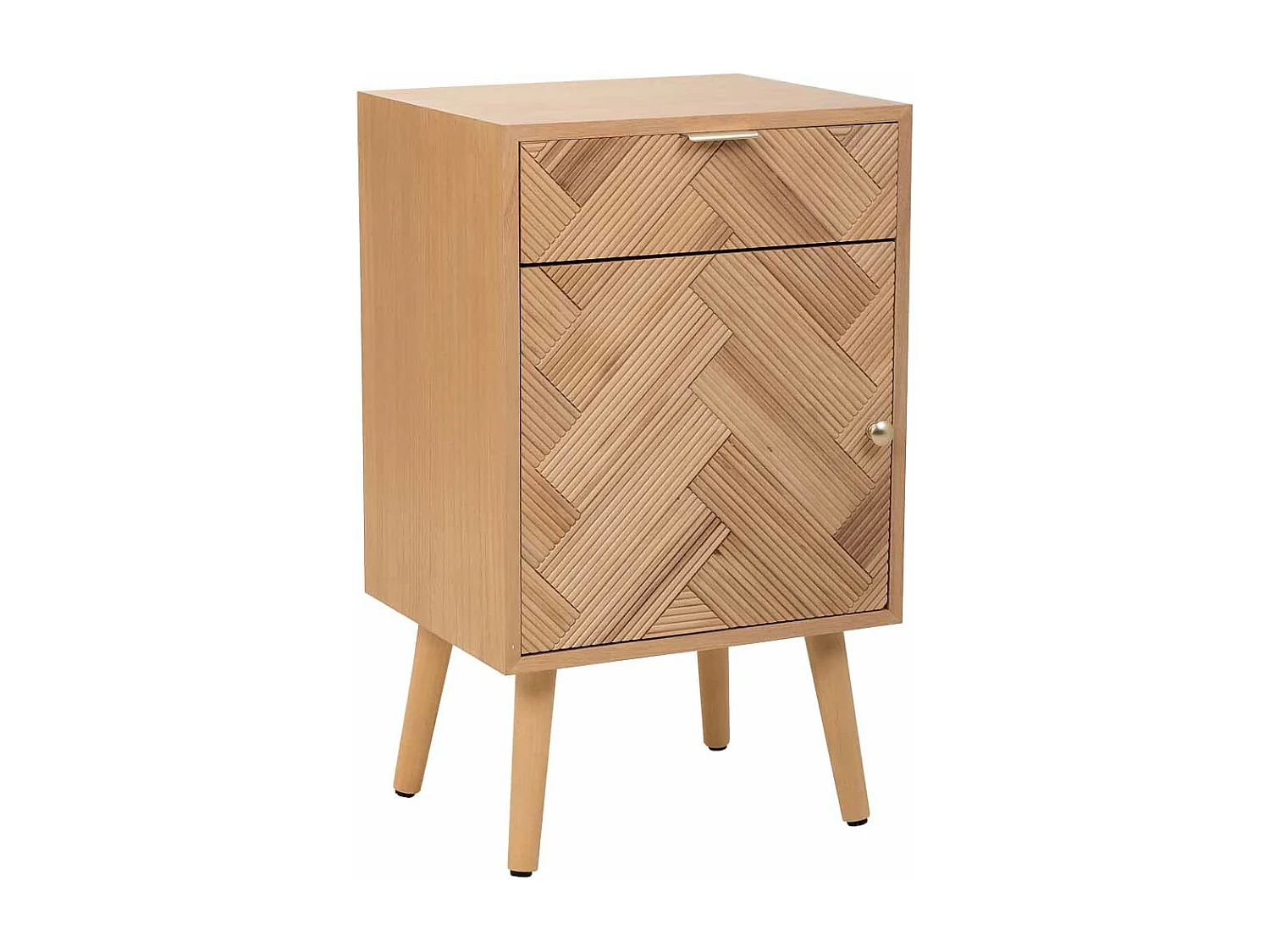 Beistelltisch aus Holz mit 2 Schubladen und 1 Regal 48x35x82