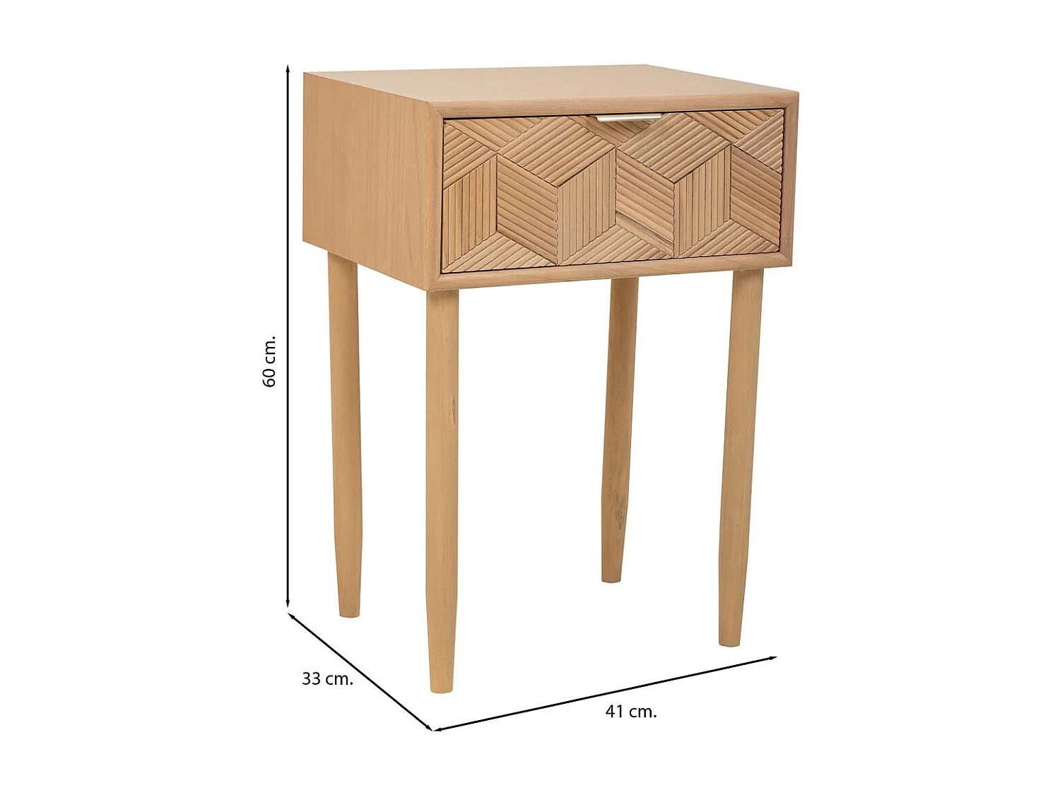 Roter Metallkastentisch 41x41x61