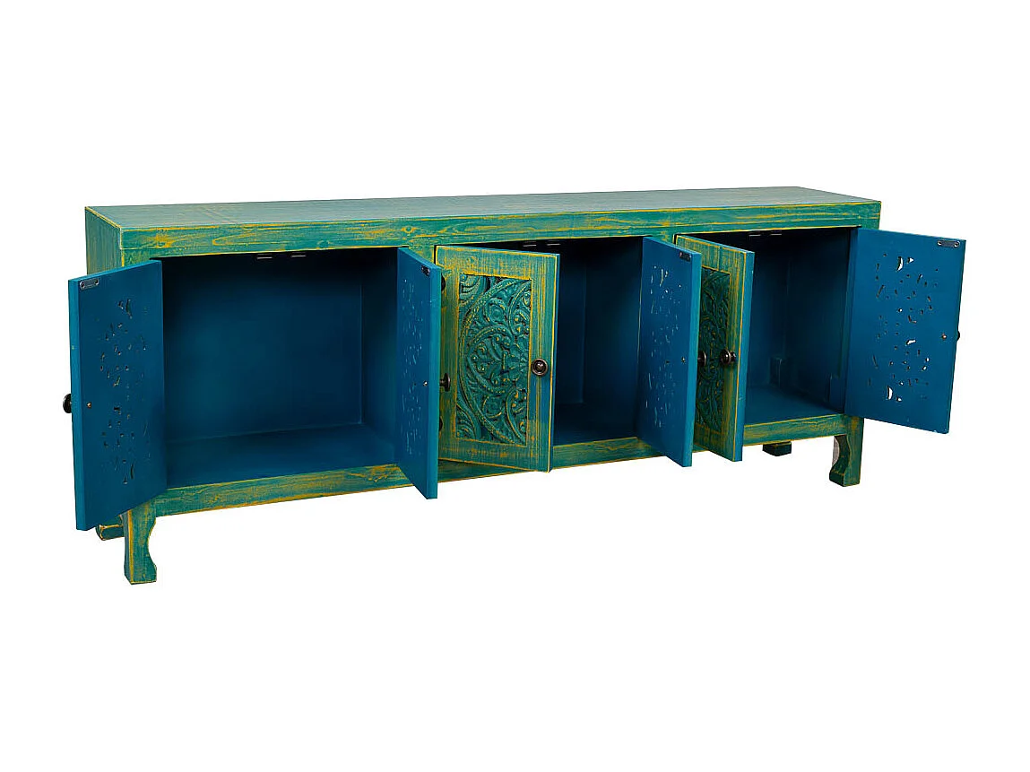 Holz- und Glasbuffet mit 2 Türen 90x38x85