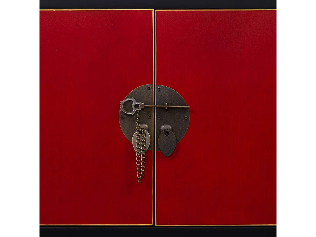 Mobile basso in legno con 8 cassetti e 2 porte 130x24x50h cm