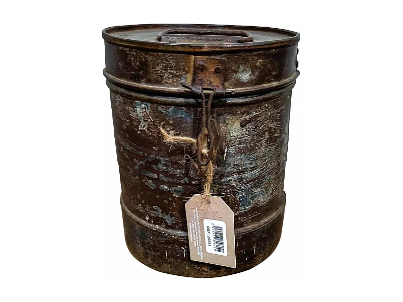 Braune Metalltrommel 20x20x24h cm