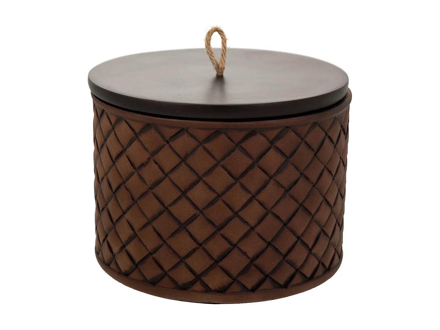 Portagioie in poliresina marrone 17,5x17,5x13h