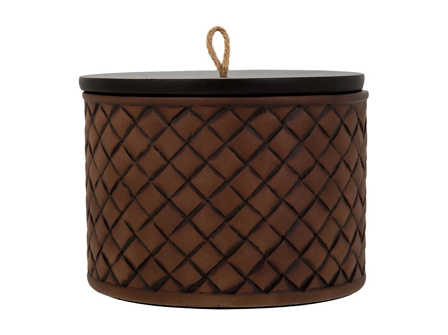 Braune Polyresin-Schmuckschatulle 17,5x17,5x13h cm