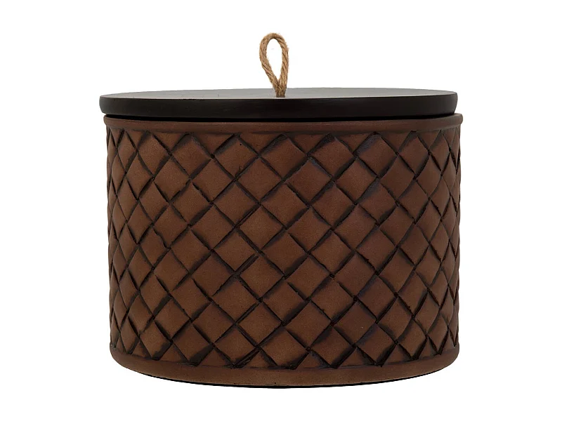 Caja Joyero de poliresina marrón 17,5x17,5x13