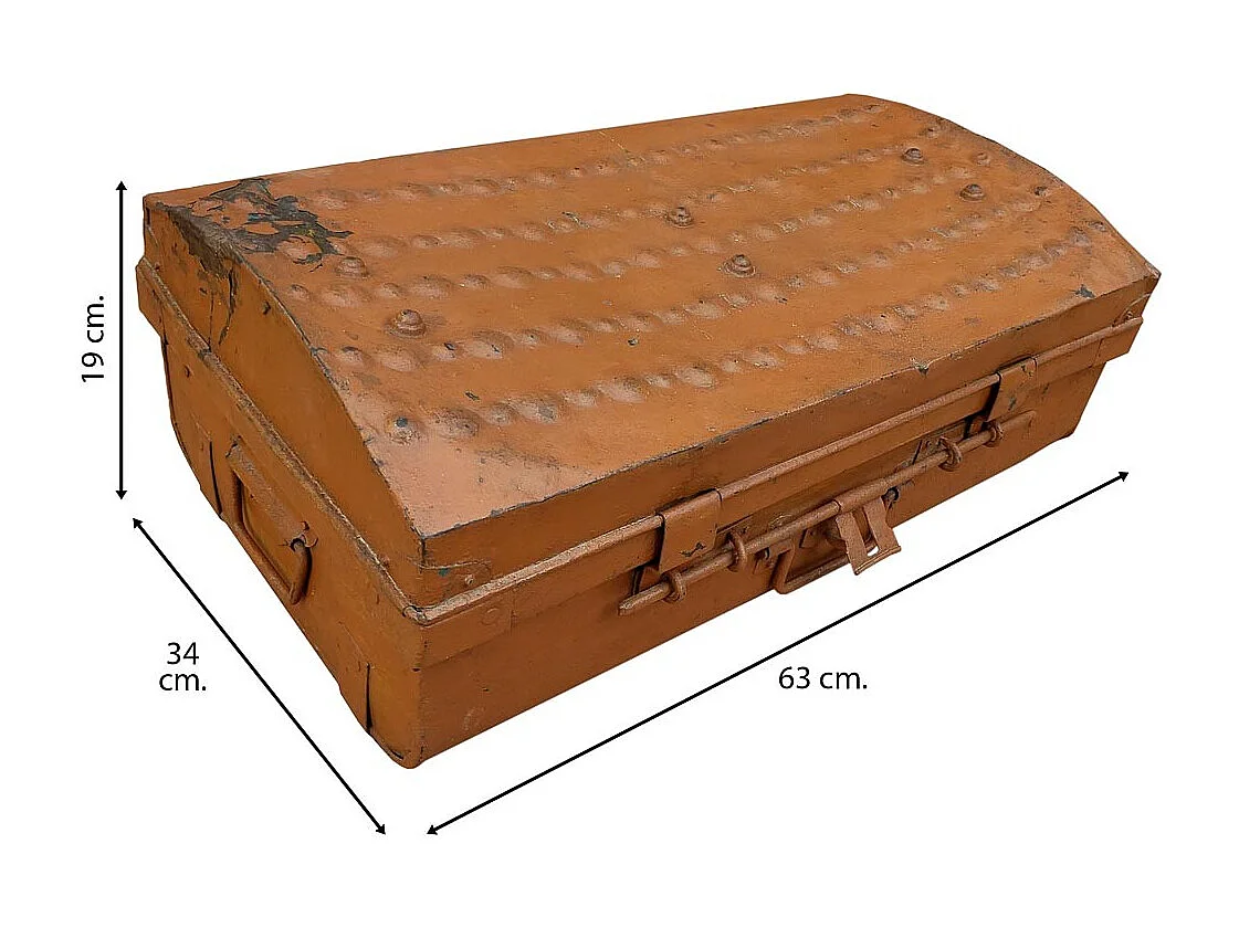 Valise en métal marron 63x34x19h