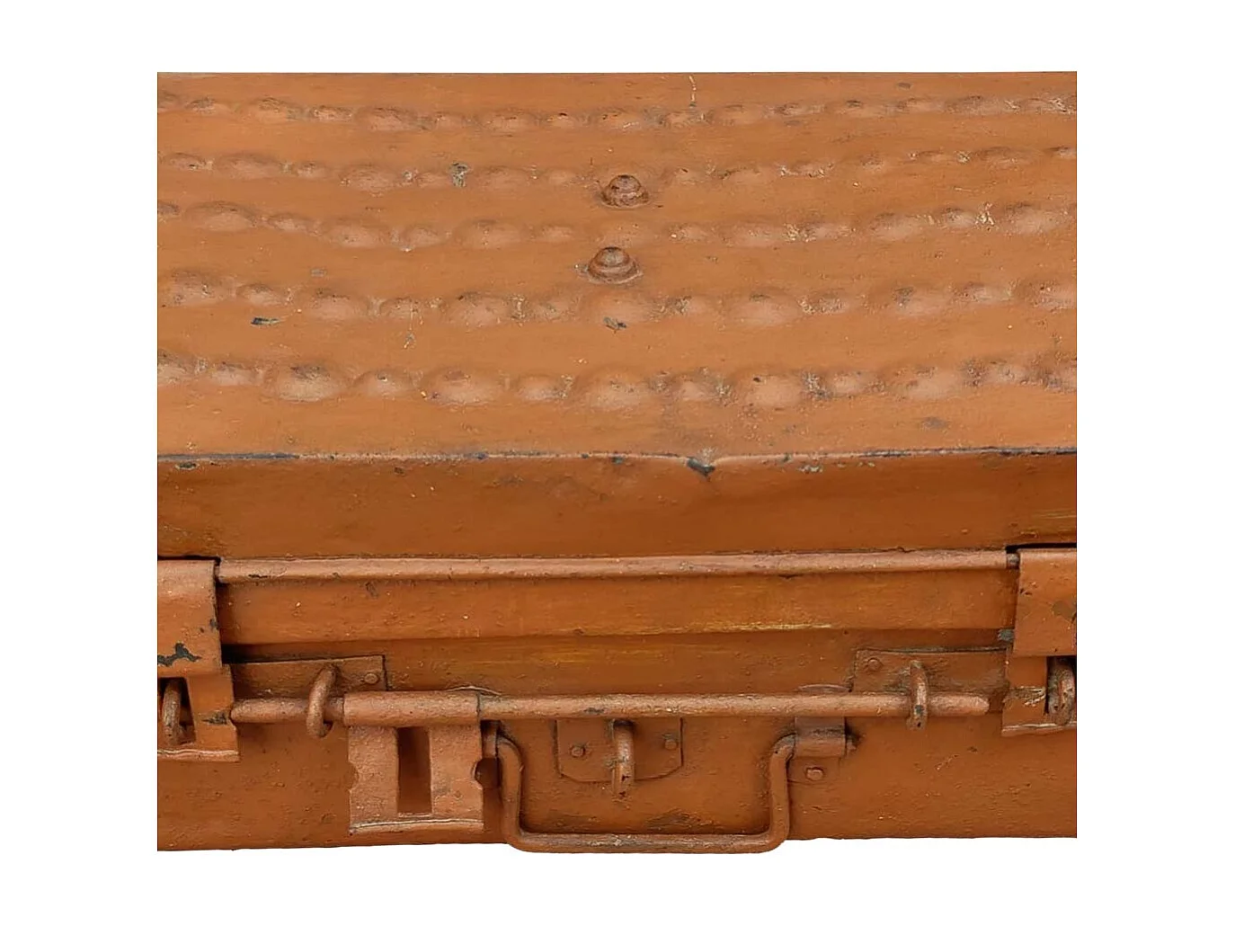Brauner Metallkoffer 63x34x19h cm