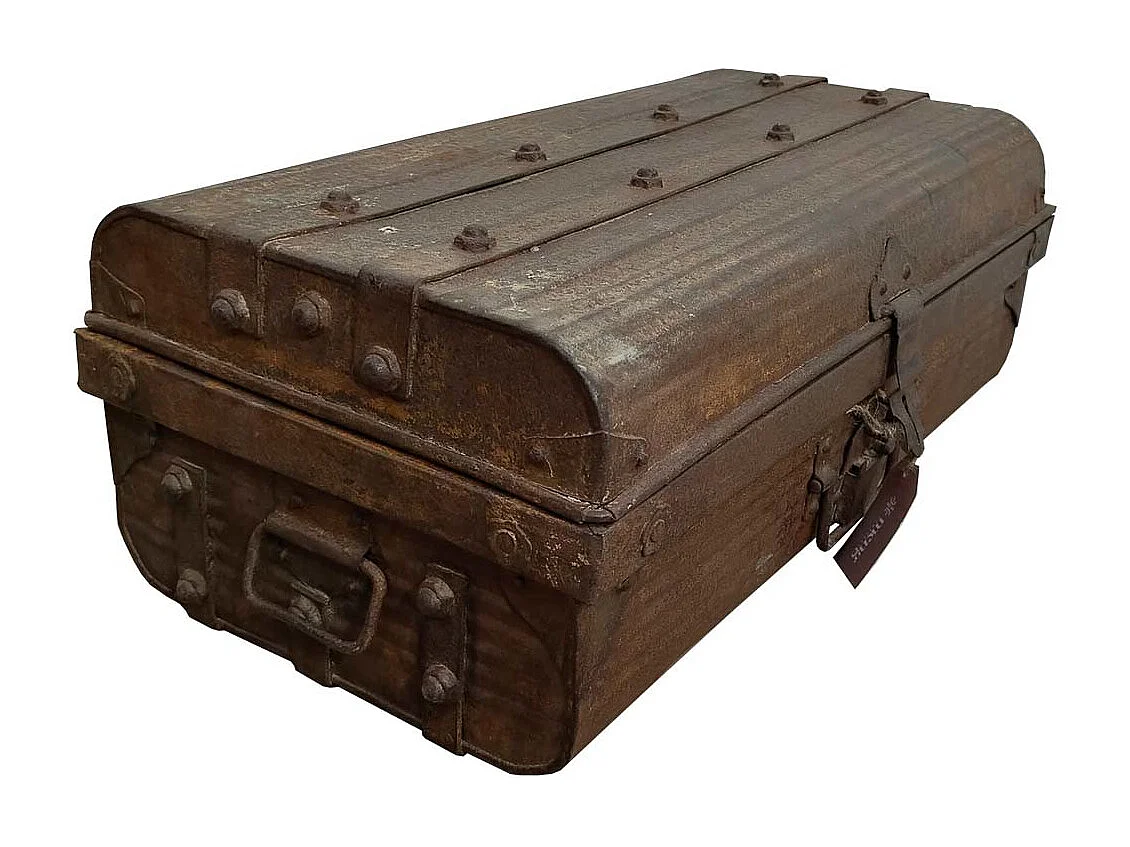 Mala de metal marrom 60x33x23