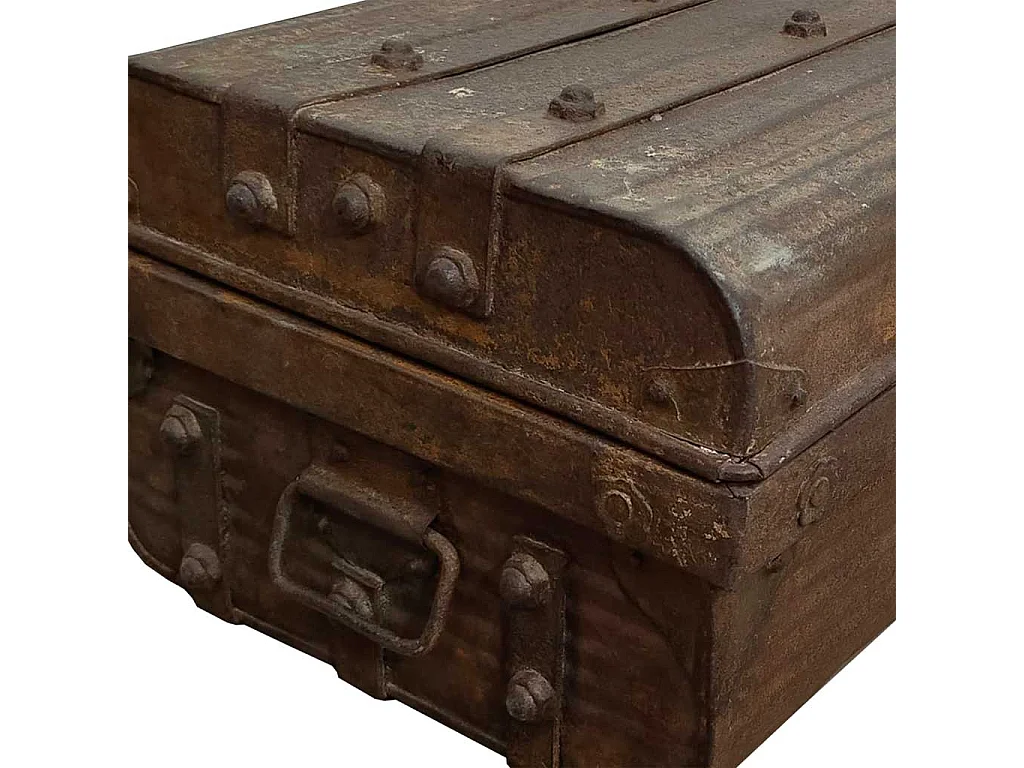 Mala de metal marrom 60x33x23