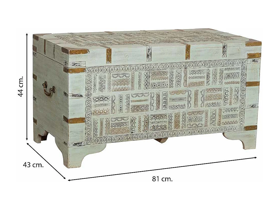 Cómoda de madeira branca 81x43x44