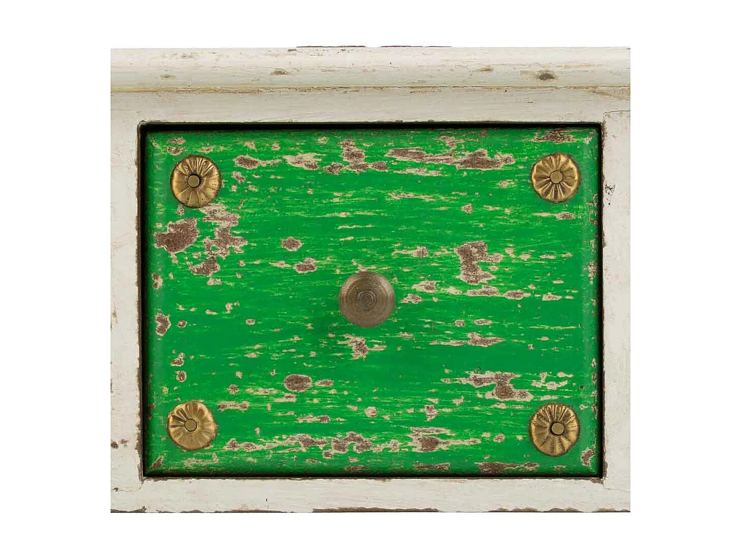 Caja joyero de madera con detalles de metal blanco 36x15x10h cm