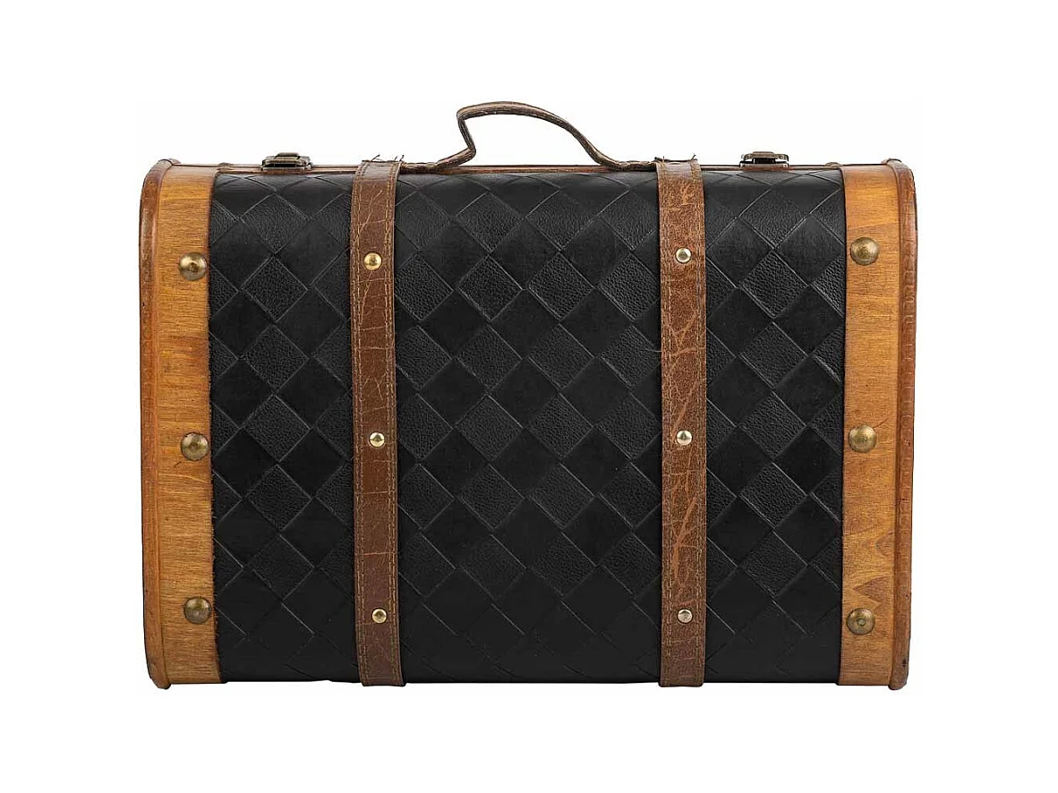Valise en bois blanc 43x30x17h cm