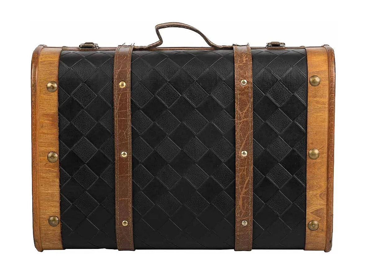 Valise en bois blanc 43x30x17h cm