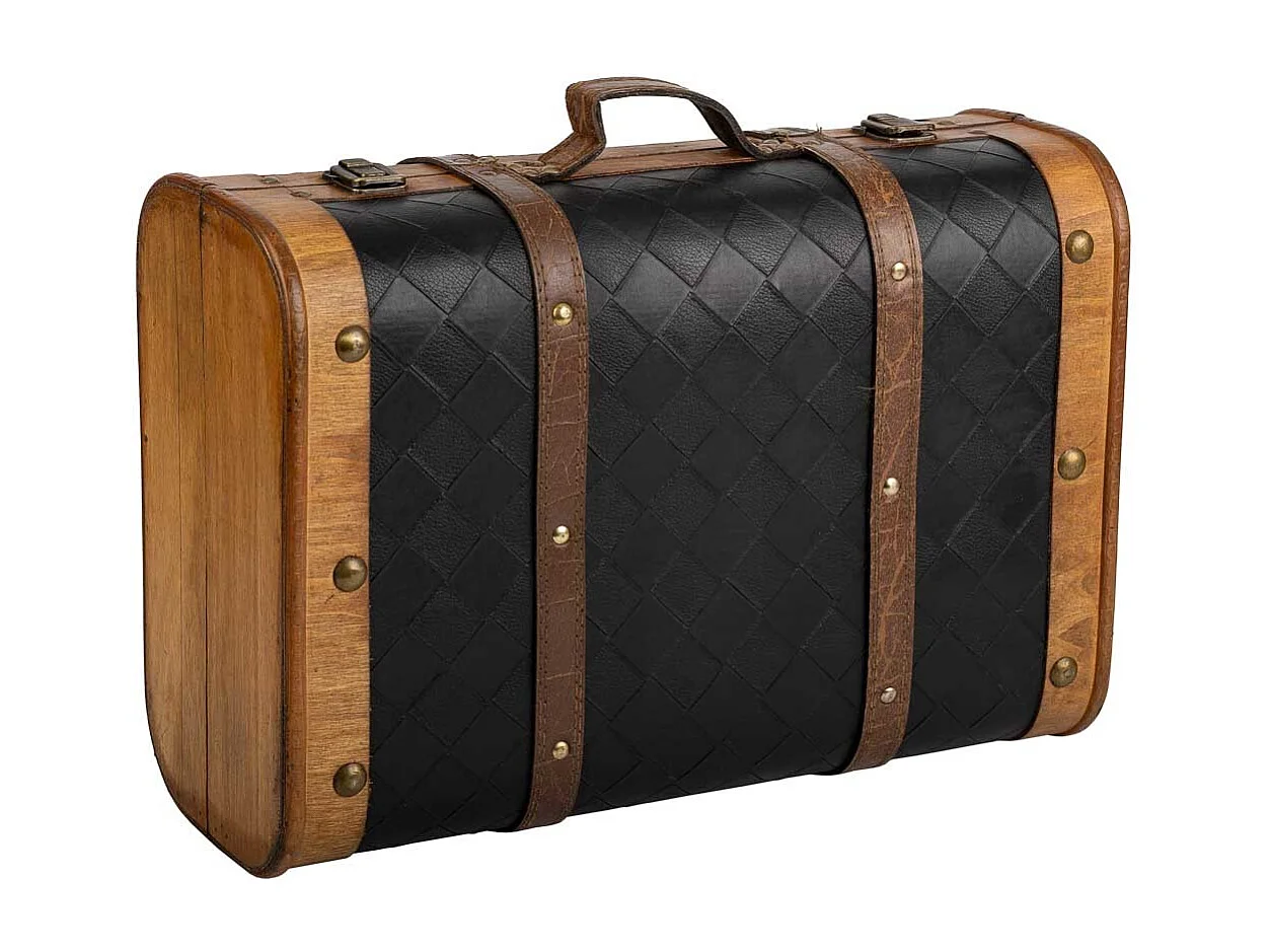Valise en bois blanc 43x30x17h cm