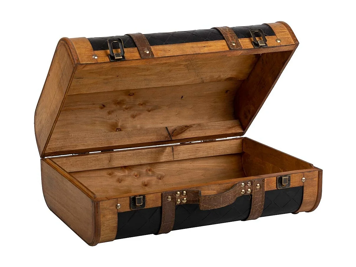 Valise en bois blanc 43x30x17h cm