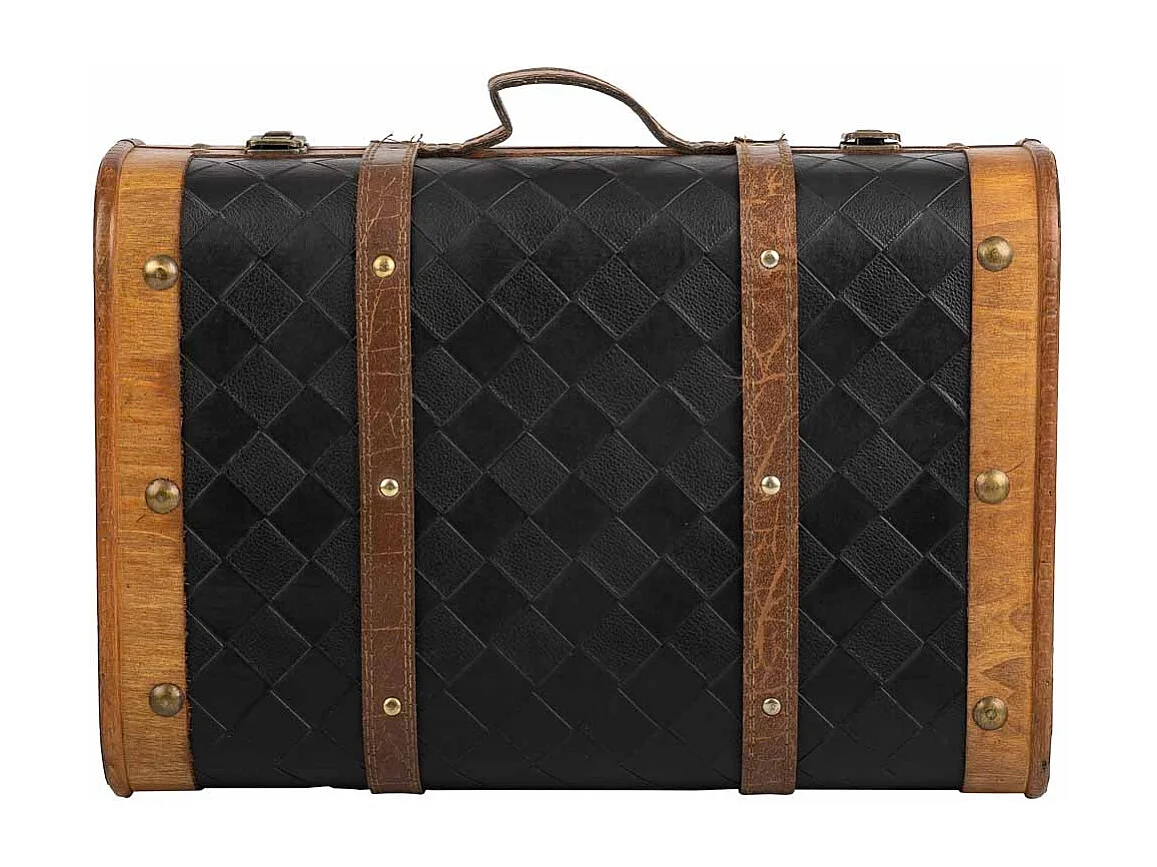 Valise en bois blanc 43x30x17h cm