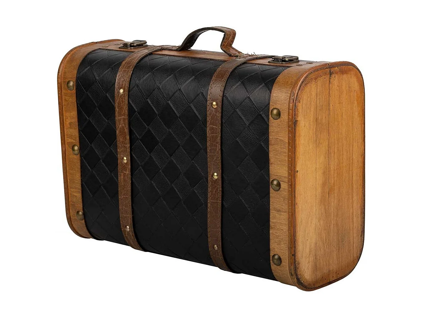 Valise en bois blanc 43x30x17h cm