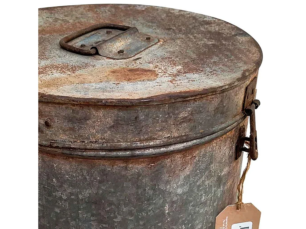 Tambor de metal cinza 29x29x36