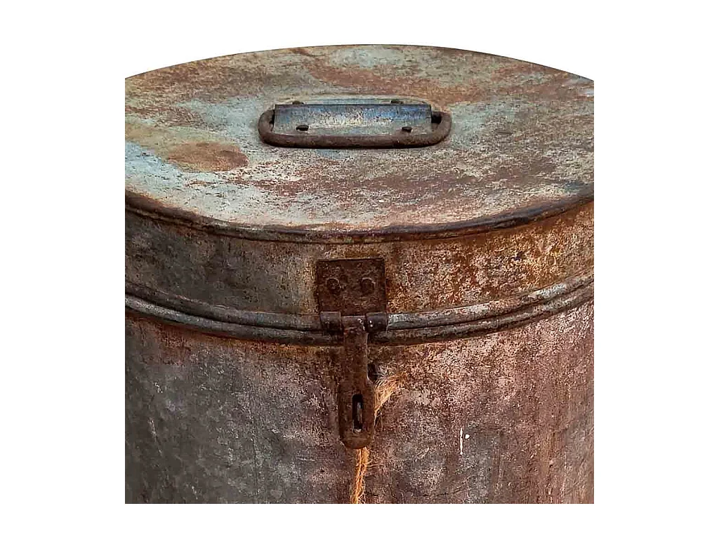 Tambor de metal cinza 29x29x36