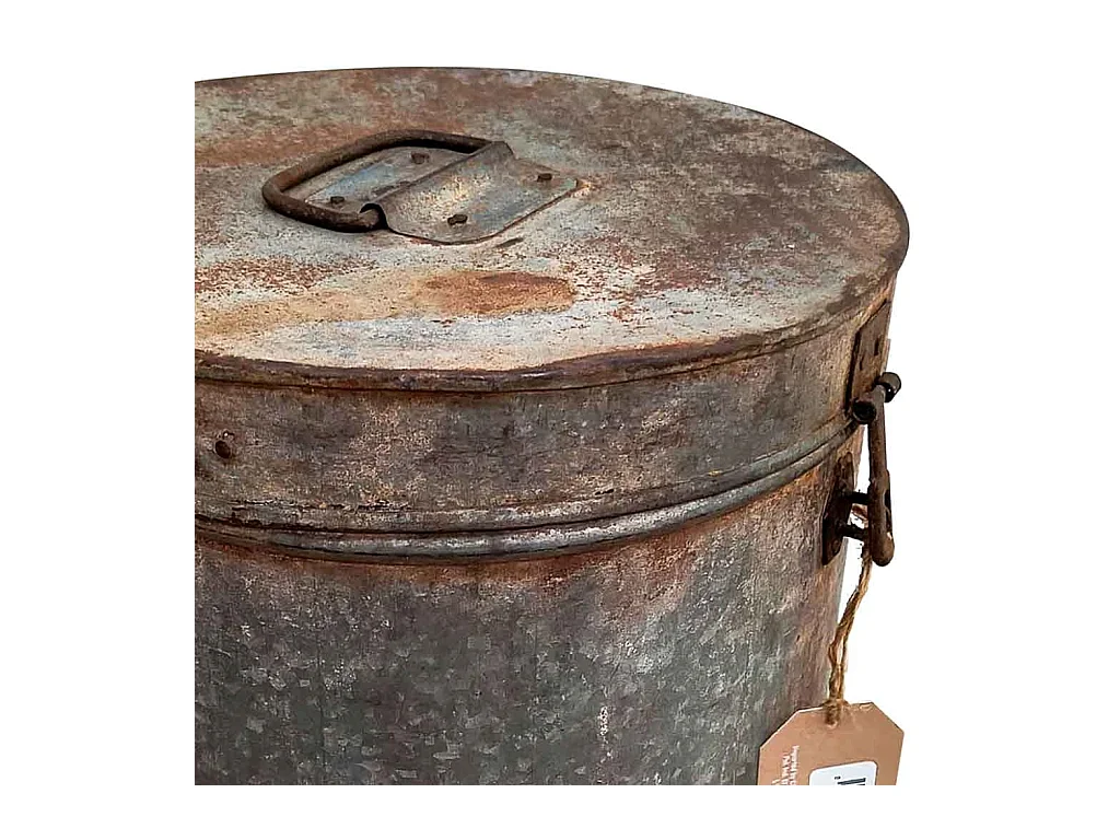 Tambor de metal cinza 29x29x36