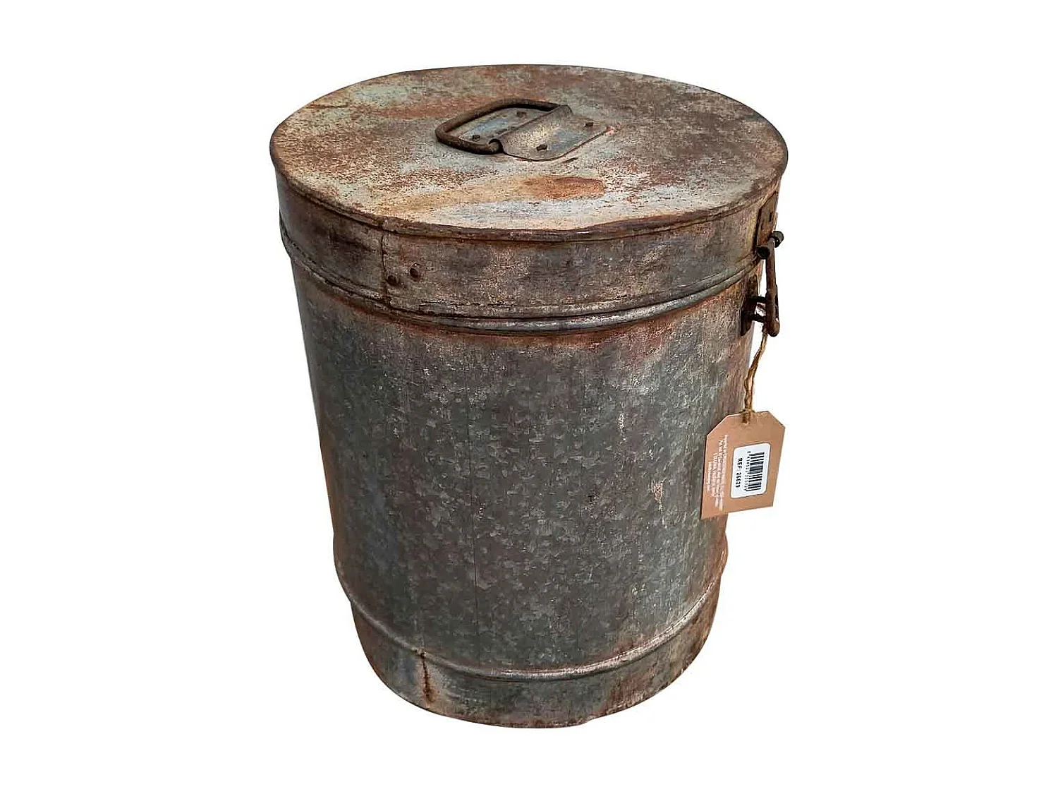 Tambor de metal cinza 29x29x36