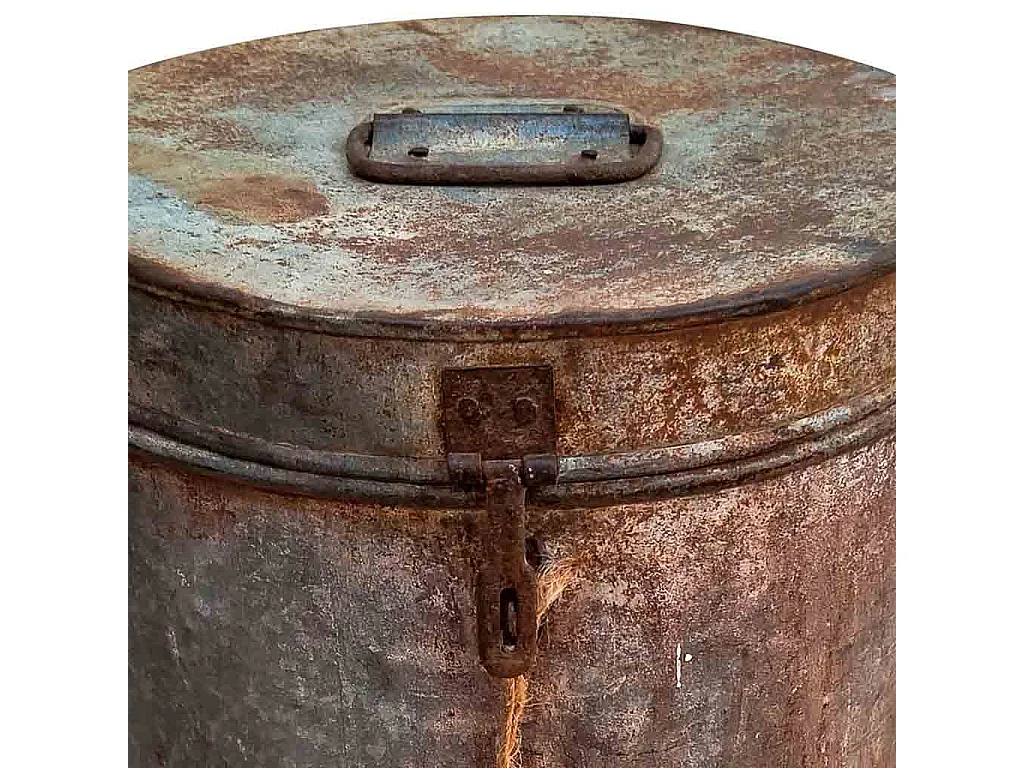 Tambor de metal cinza 29x29x36