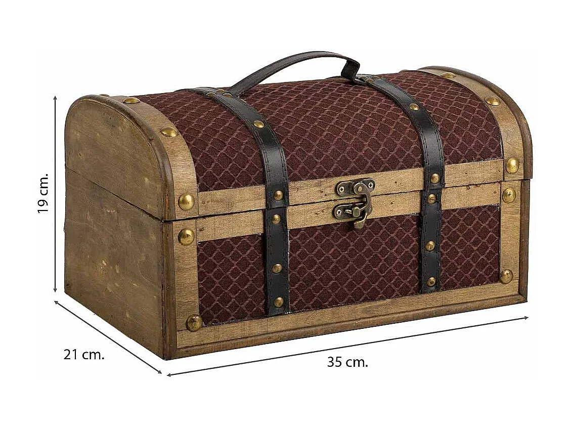 Baúl de madera marrón 35x21x19