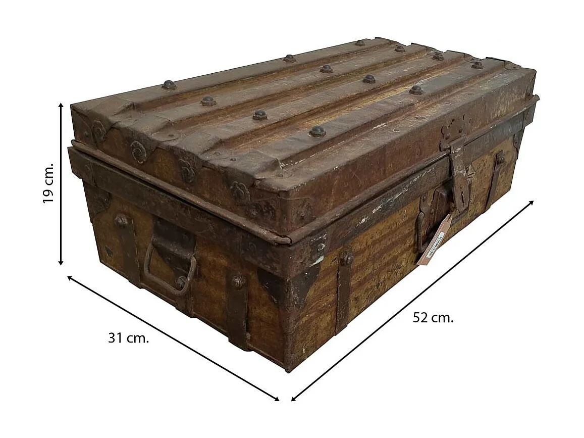 Valise en métal marron 52x31x19h