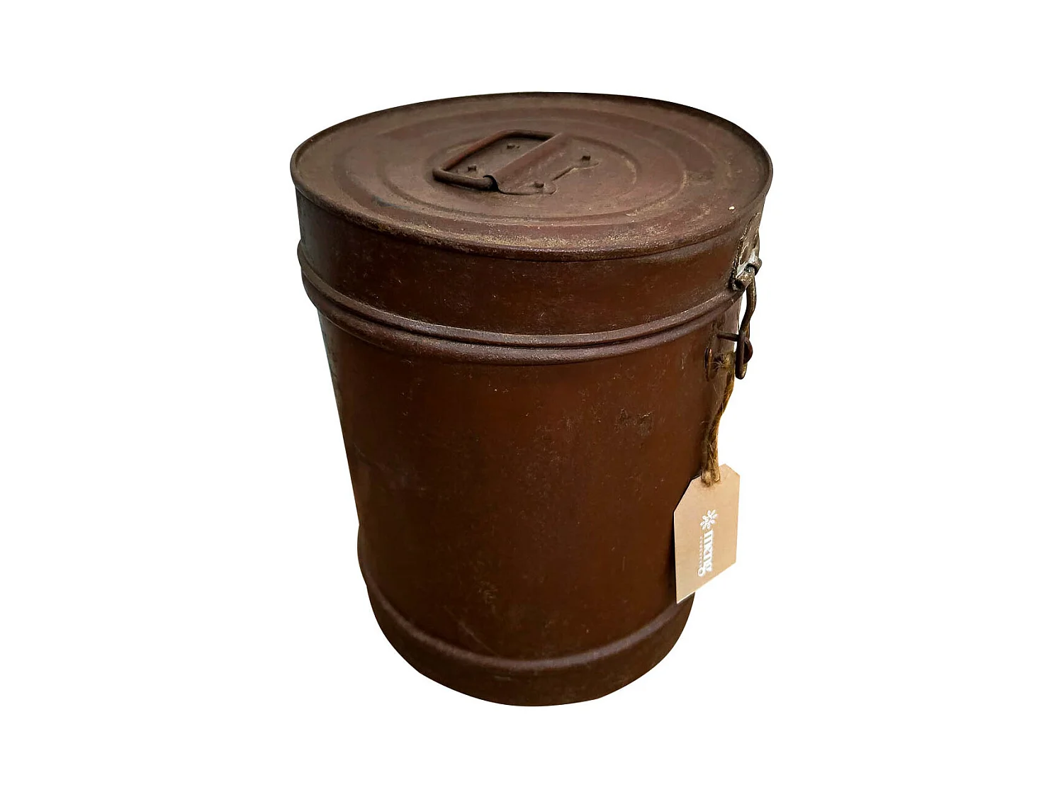 Braune Metalltrommel 23x23x29h cm