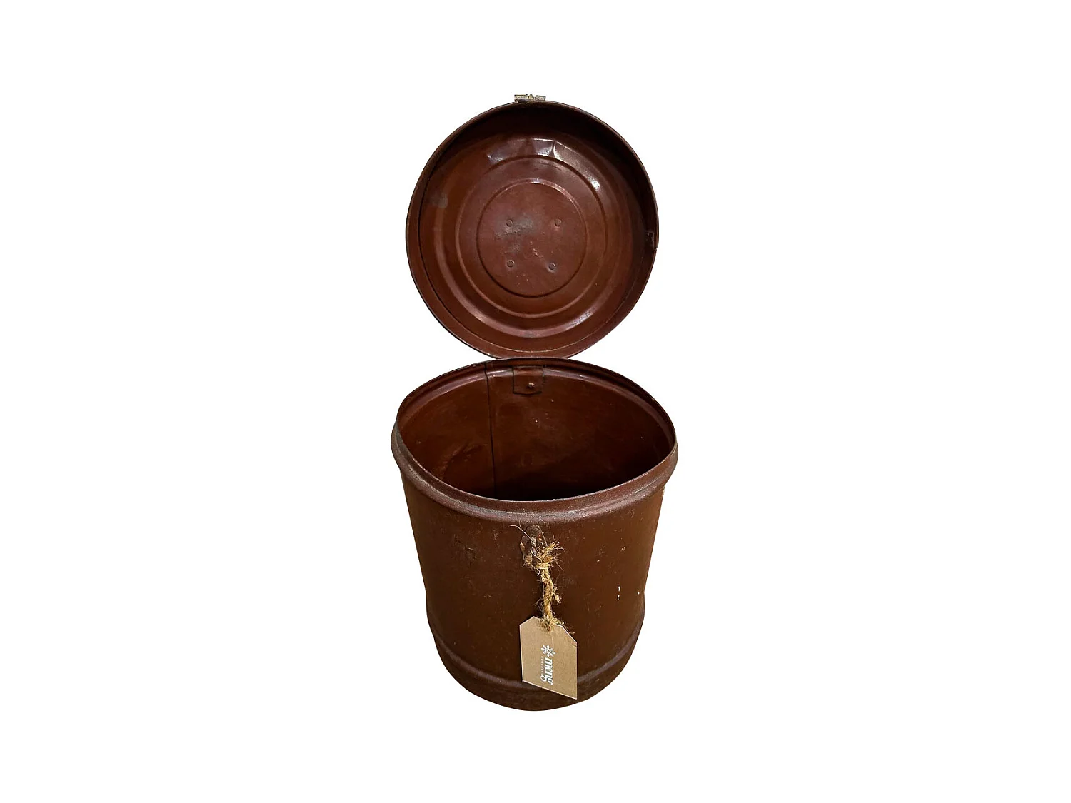 Braune Metalltrommel 23x23x29h cm