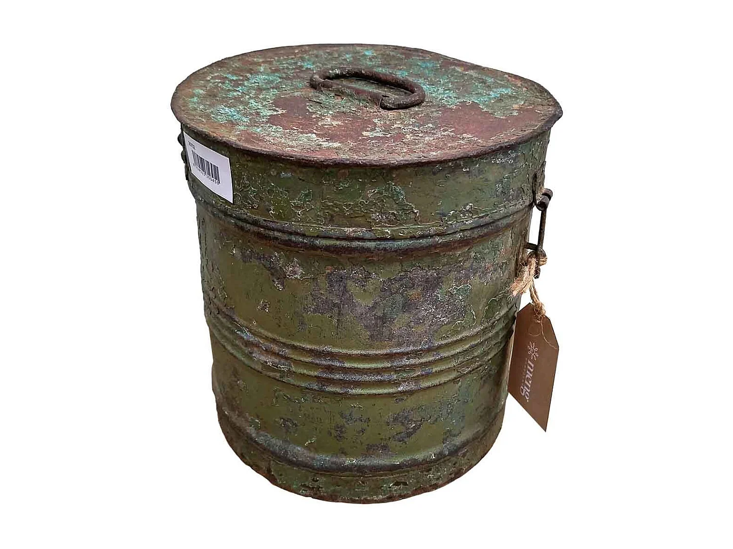 Tambor de metal marrom 24x24x24