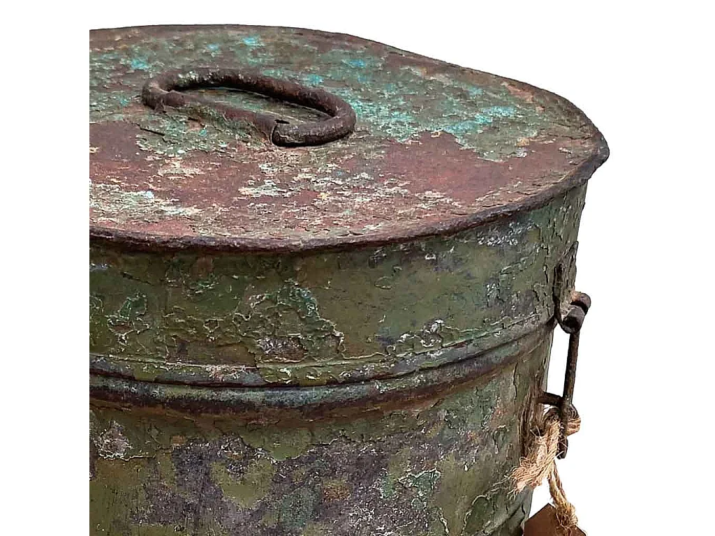 Tambor de metal marrom 24x24x24