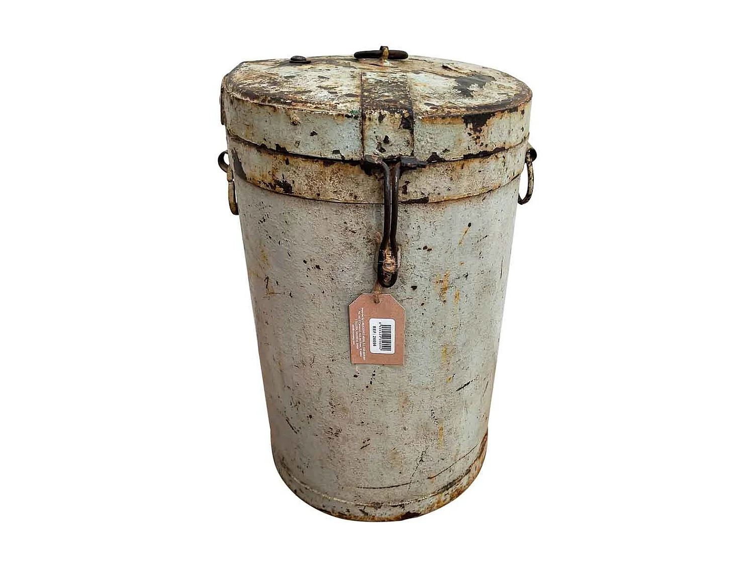 Bidon en metal crème 29x29x46h