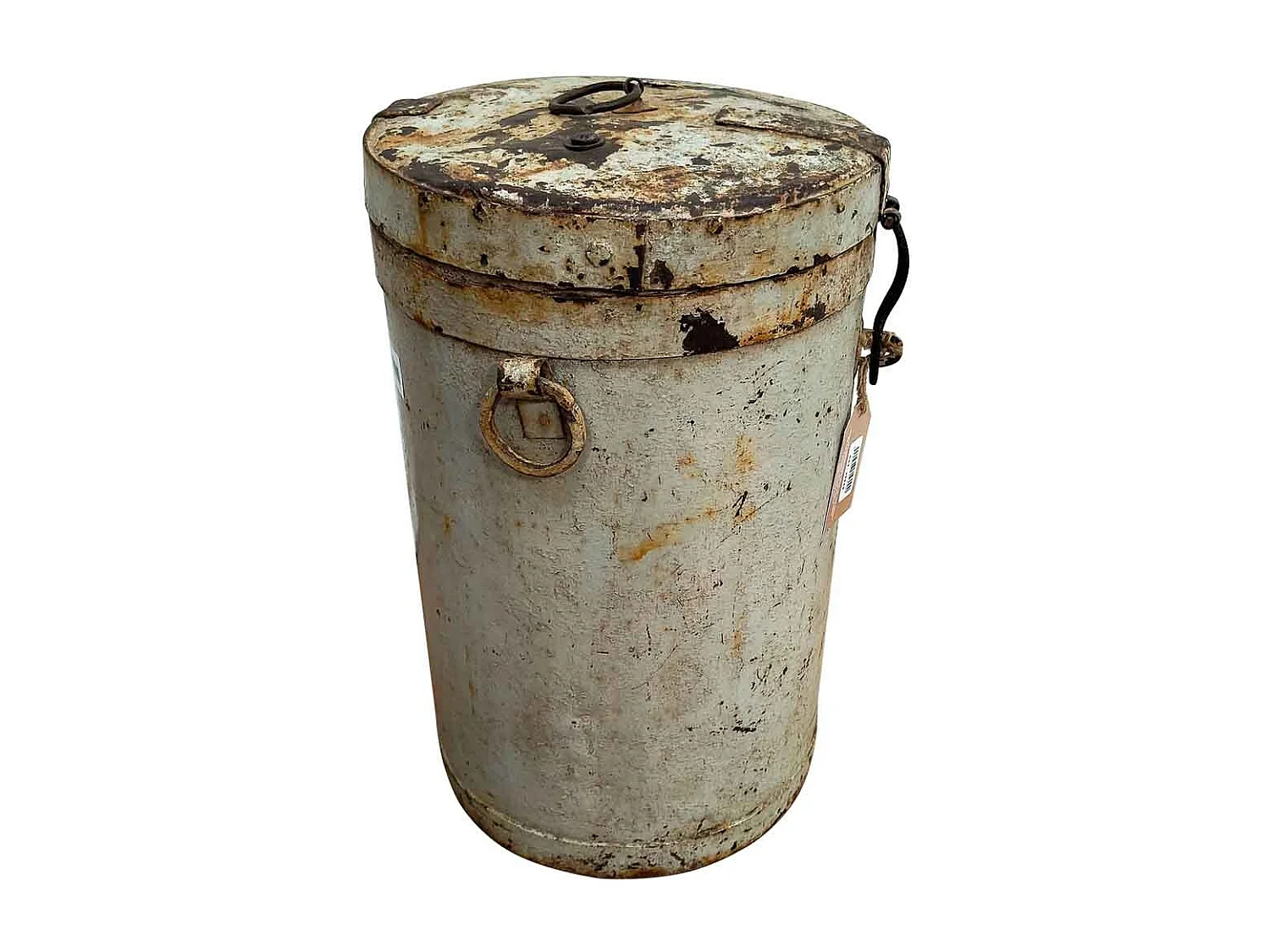 Bidon en metal crème 29x29x46h