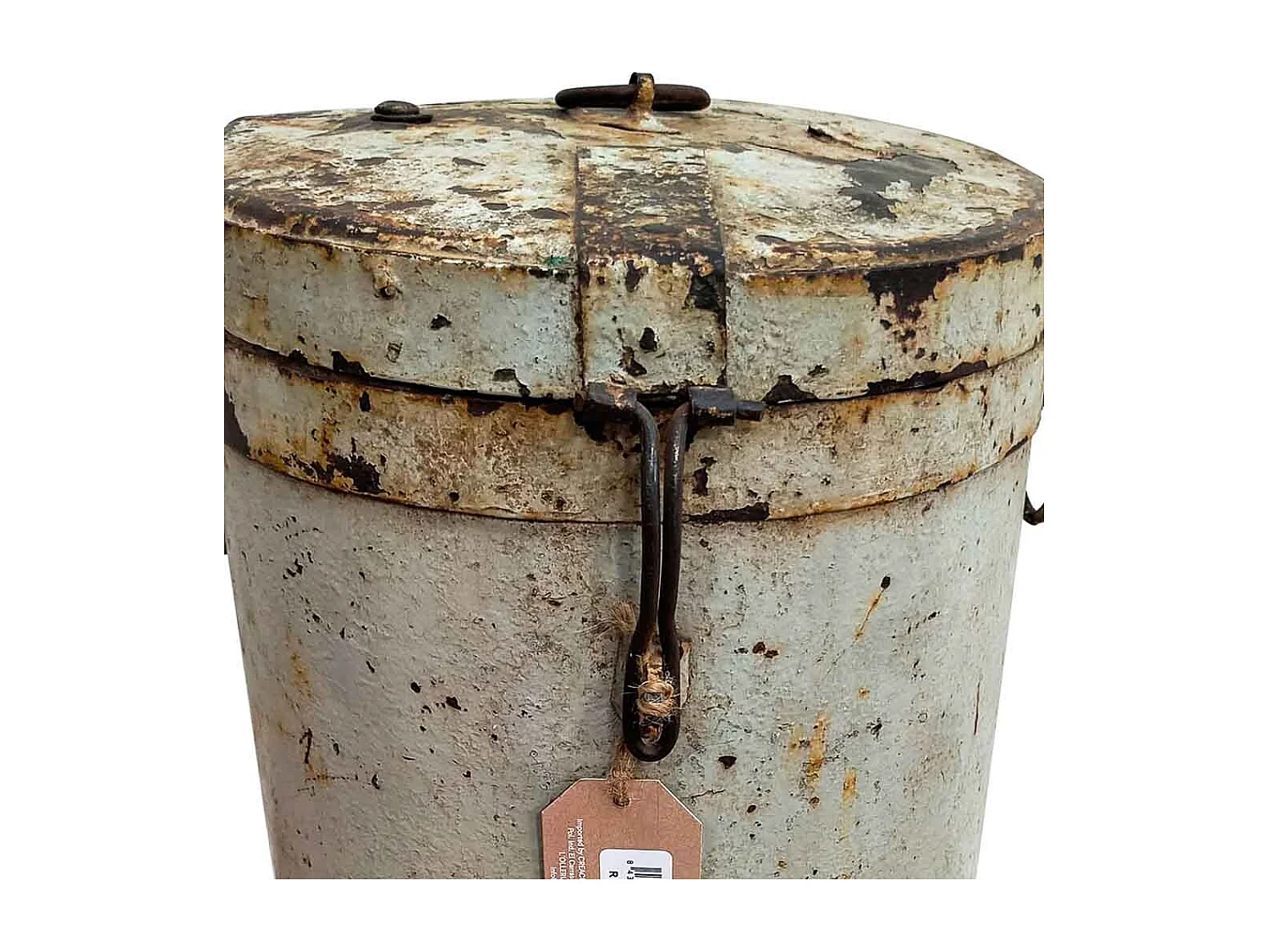 Bidon en metal crème 29x29x46h