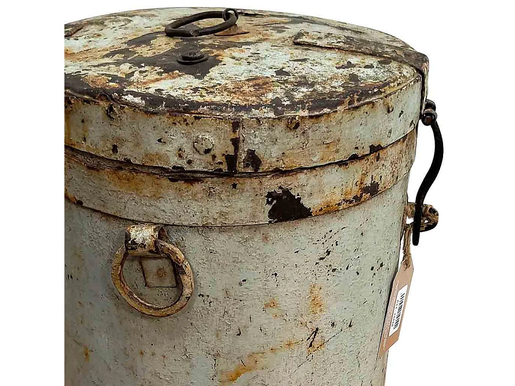 Bidon en metal crème 29x29x46h