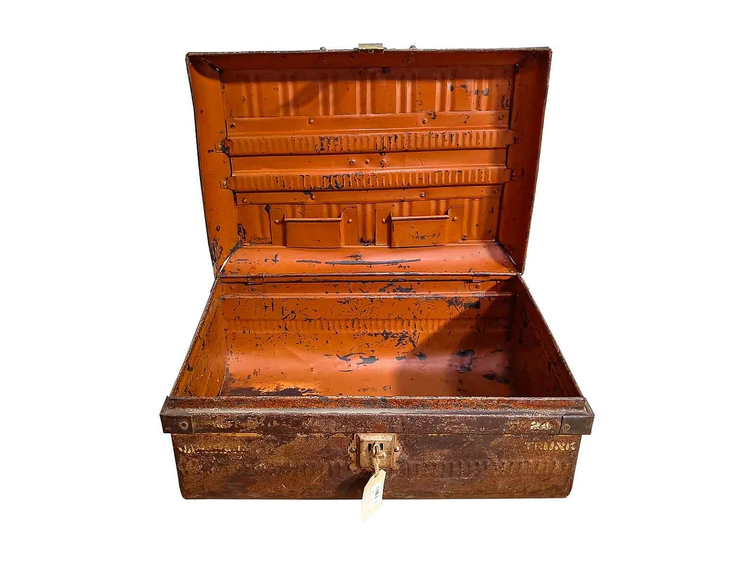 Brauner Metallkoffer 60x40x28h cm