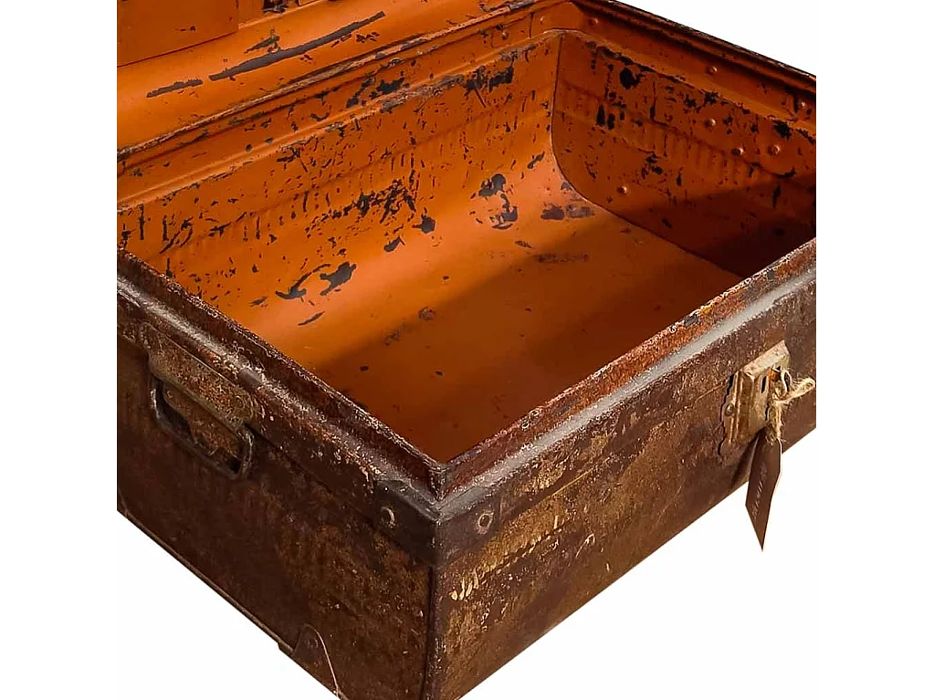 Brauner Metallkoffer 60x40x28h cm