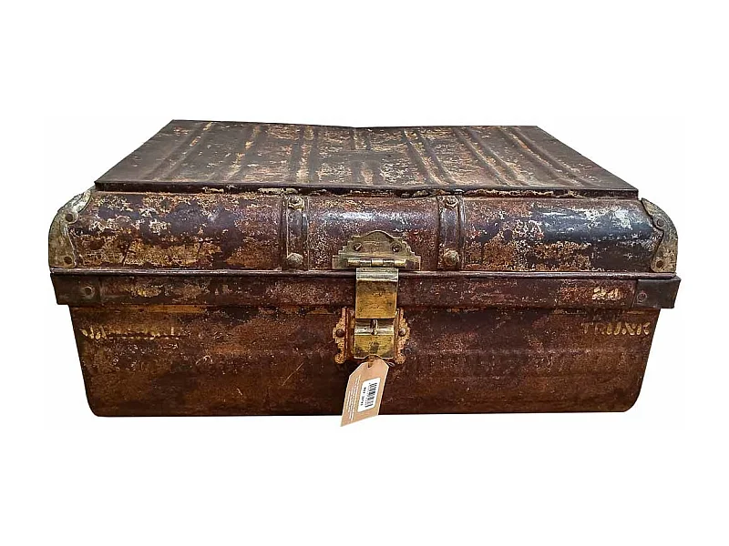 Brauner Metallkoffer 60x40x28h cm