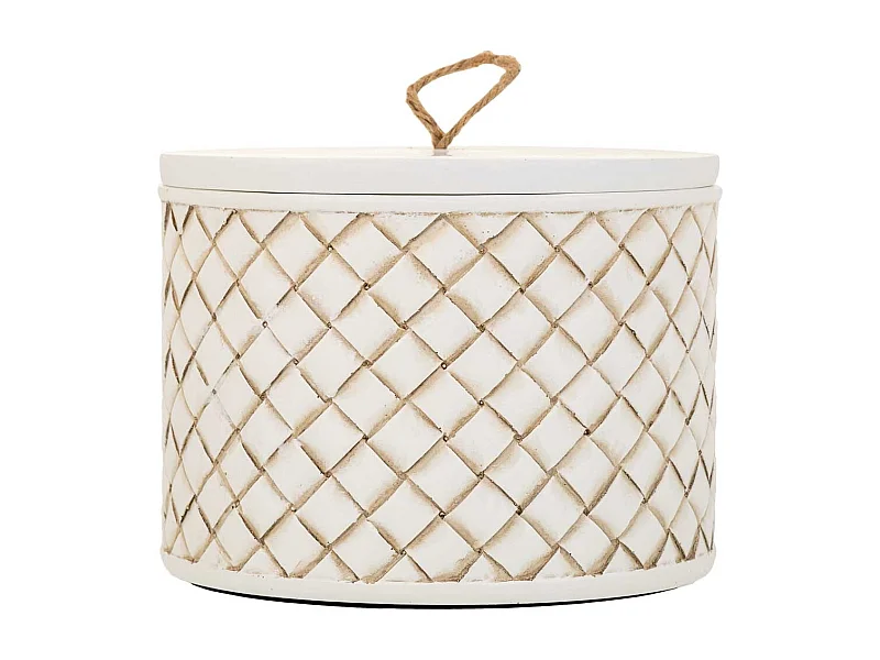 Weiße Schmuckschatulle aus Polyresin, 17,5 x 17,5 x 13 h cm