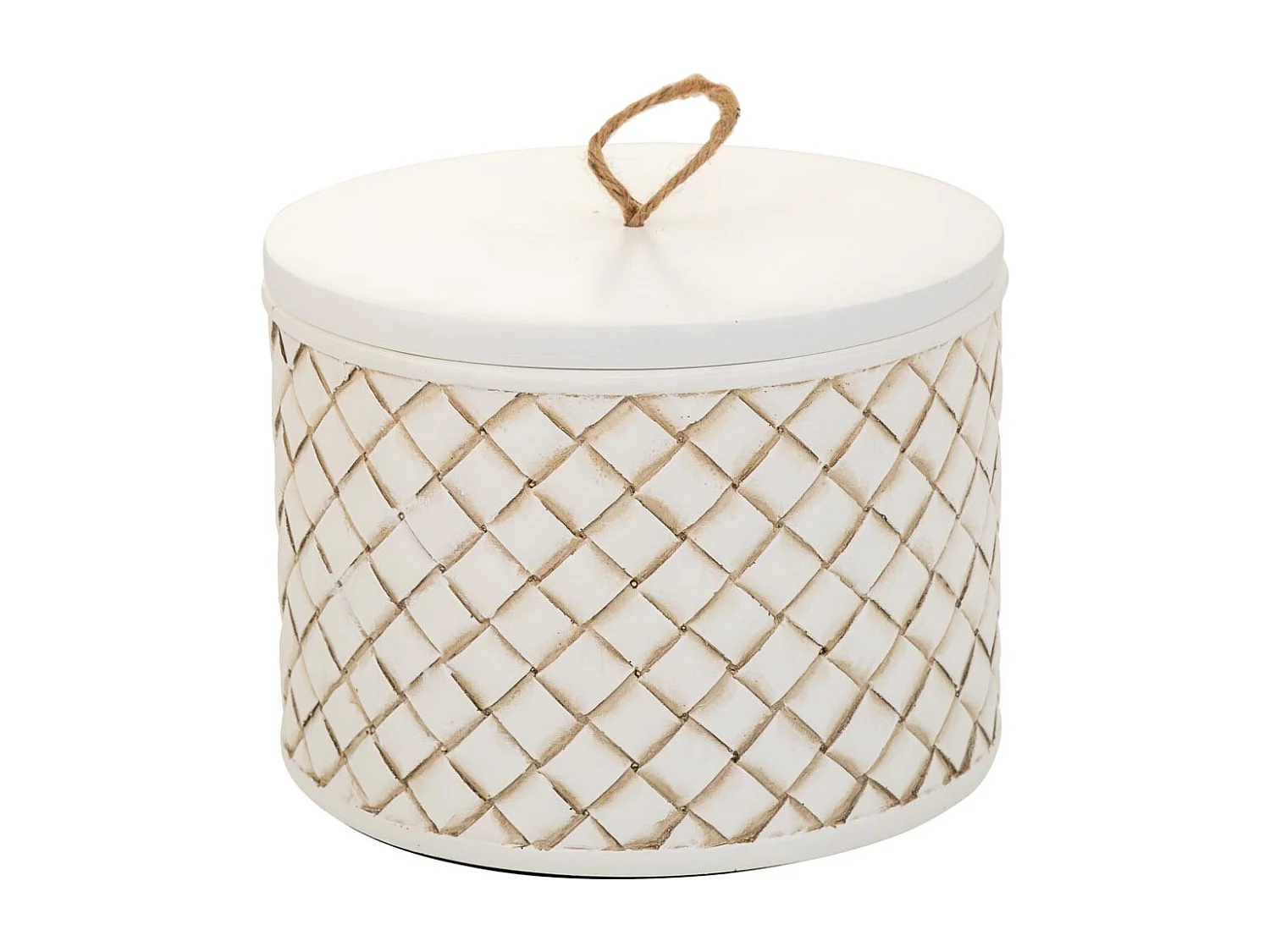 Caja Joyero de poliresina blanca 17,5x17,5x13