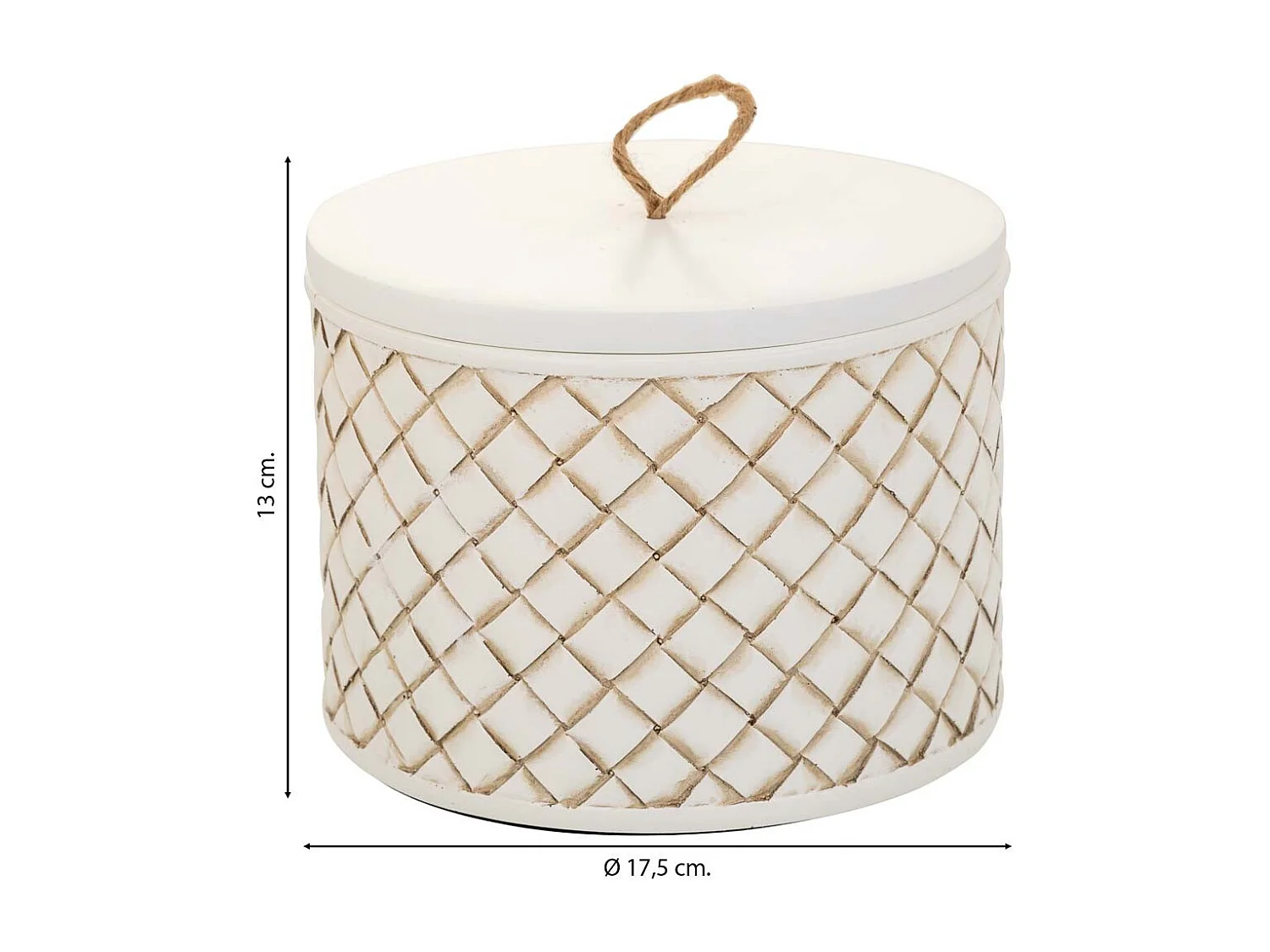 Caja Joyero de poliresina blanca 17,5x17,5x13