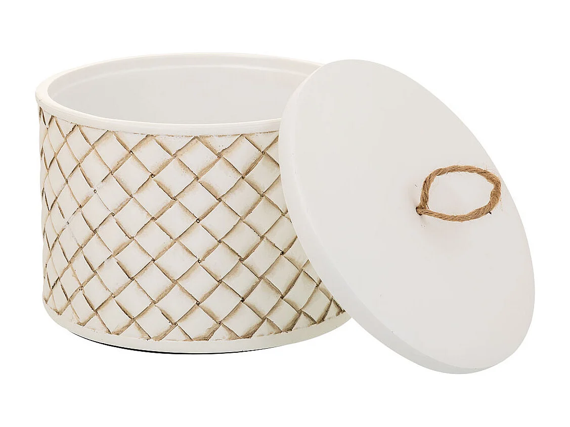 Caja Joyero de poliresina blanca 17,5x17,5x13