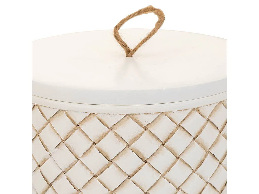 Caja Joyero de poliresina blanca 17,5x17,5x13