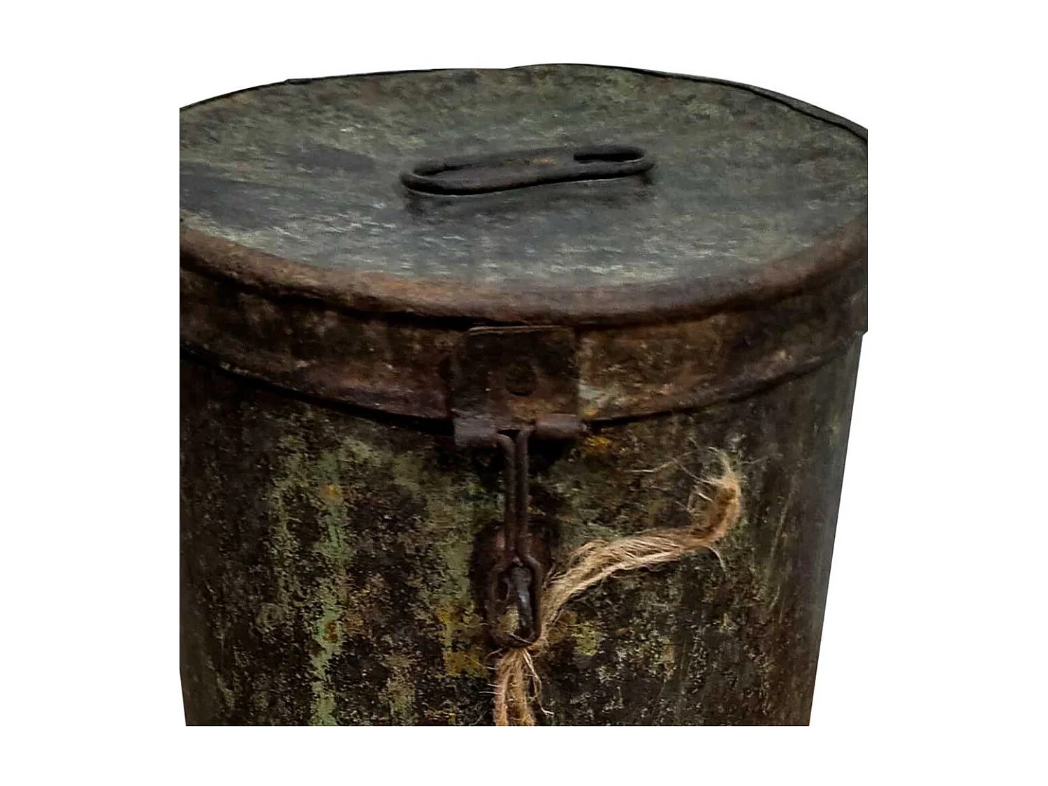 Bidon en metal marron 19x19x20h