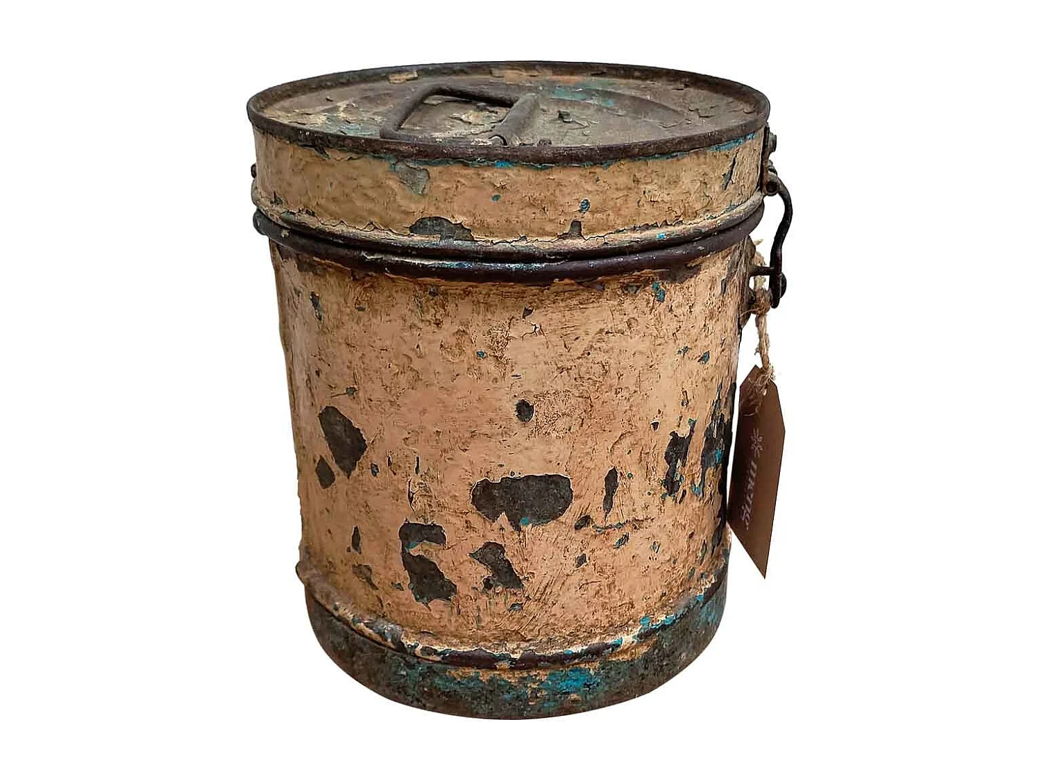 Tambor de metal creme 19x19x22