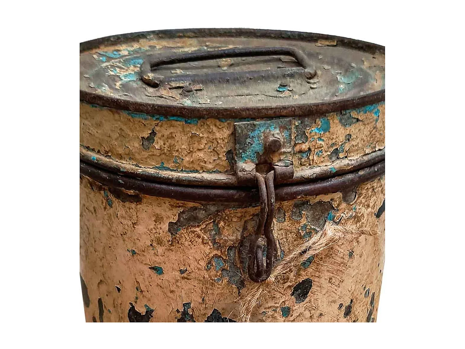 Tambor de metal creme 19x19x22