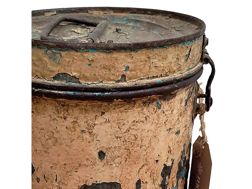 Tambor de metal creme 19x19x22