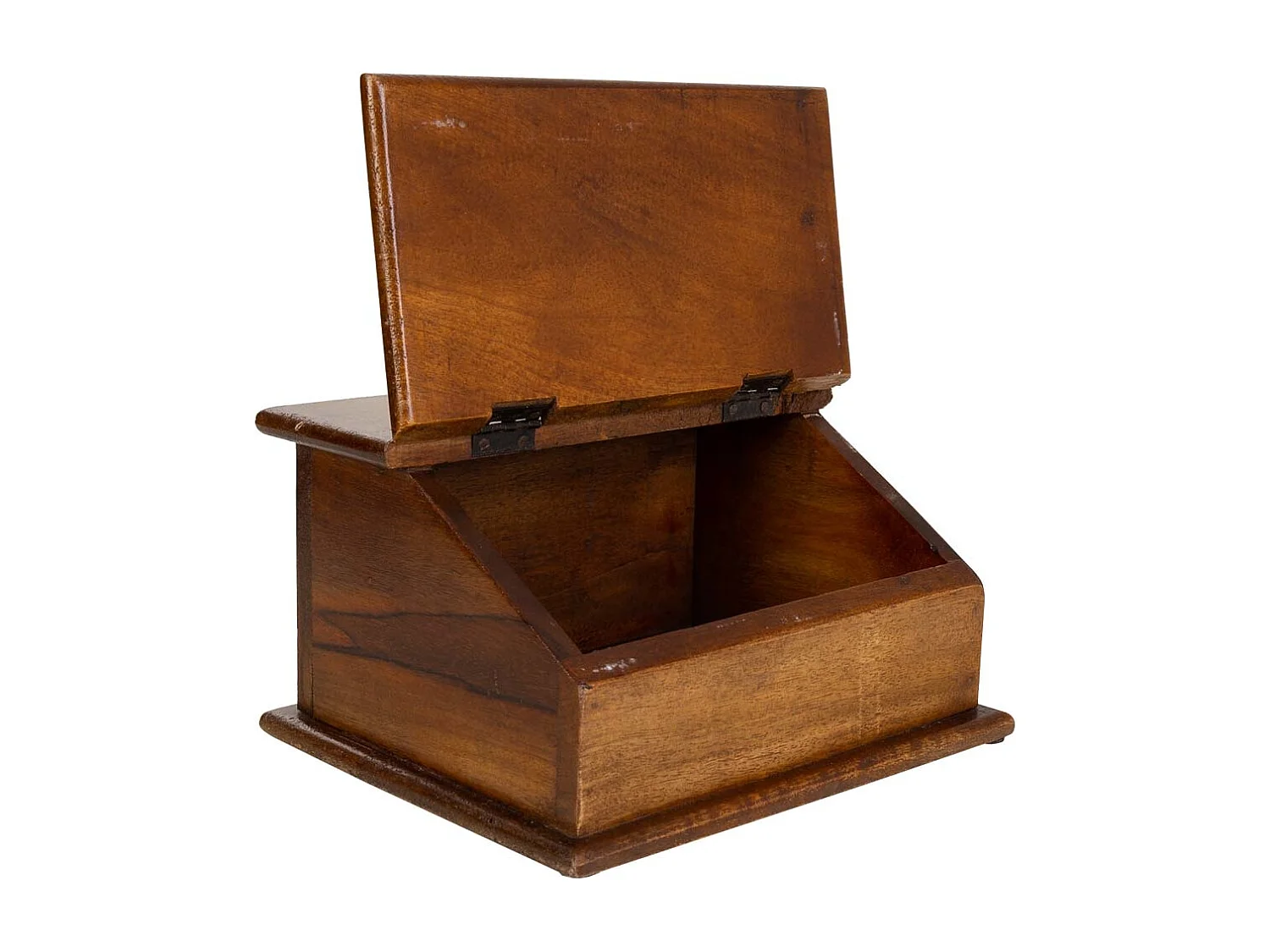 Baúl Joyero de madera y metal marrón 24,5x19x13,5