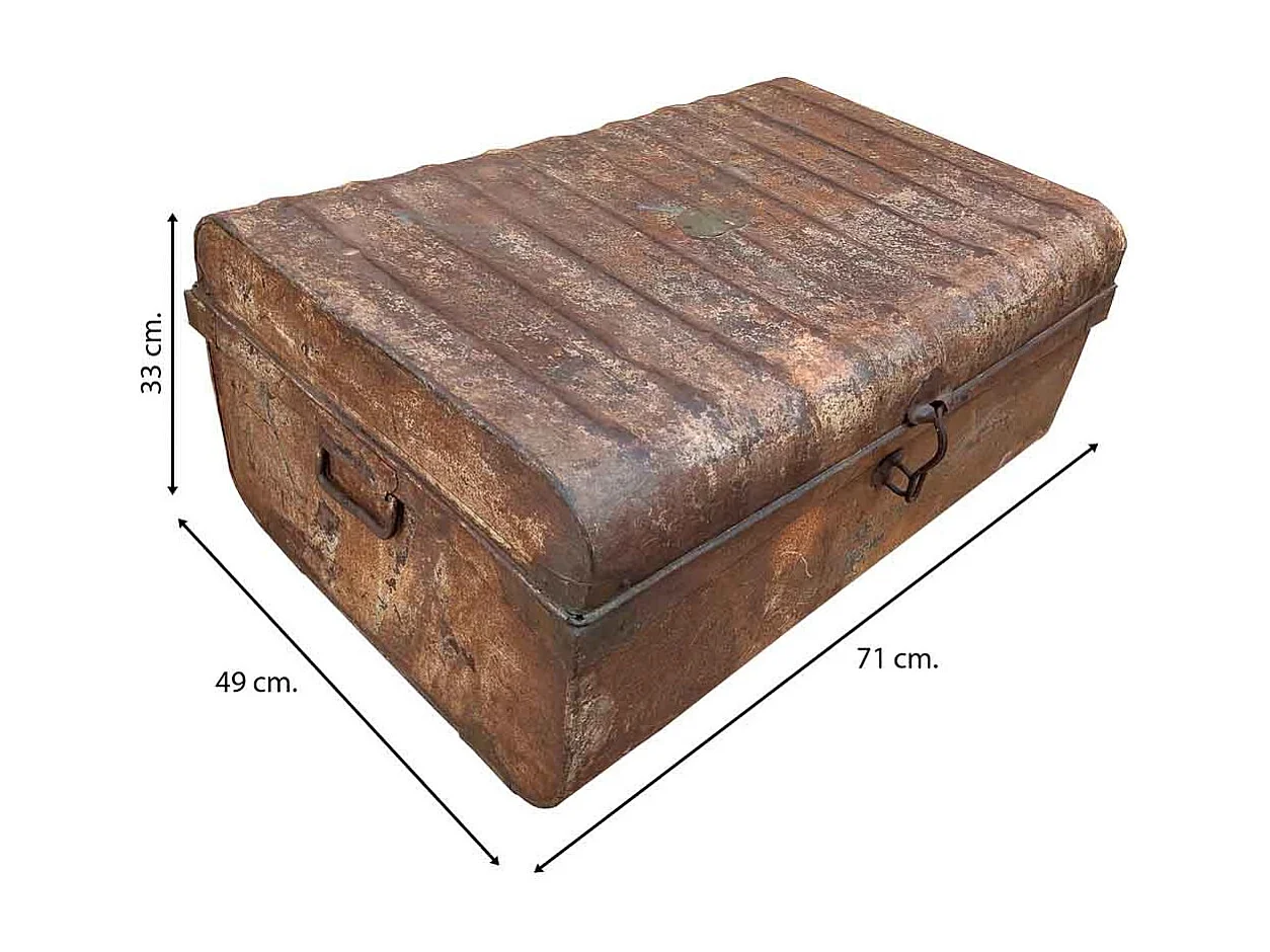 Mala de metal marrom 71x49x33