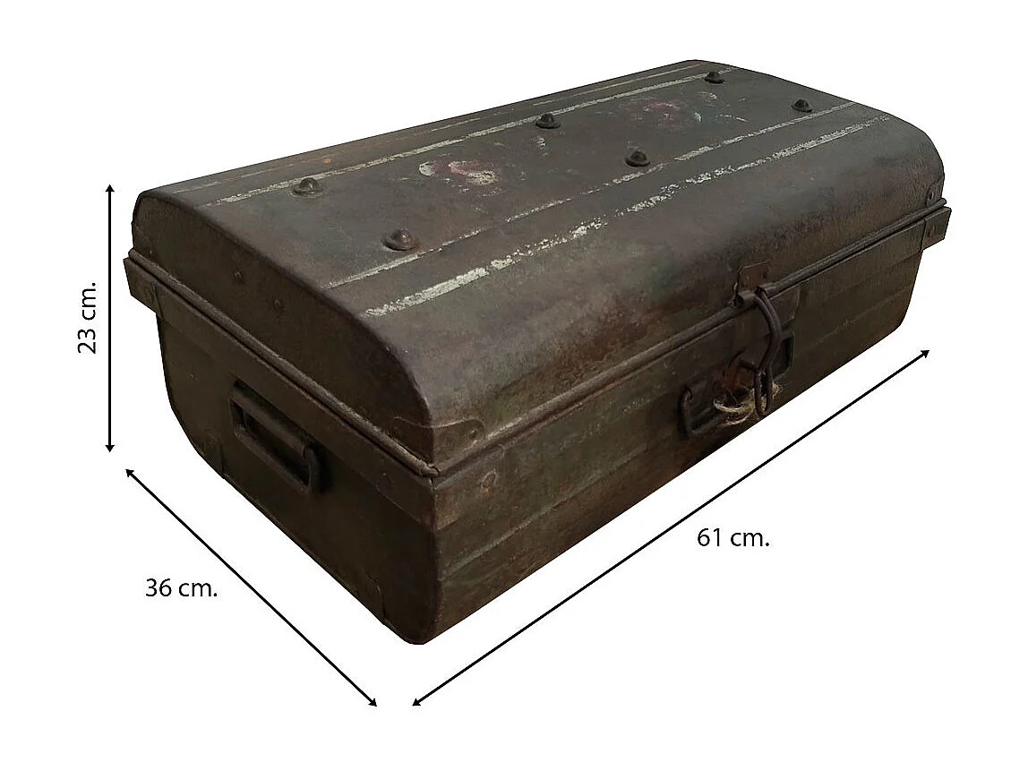 Valise en métal marron 61x36x23h